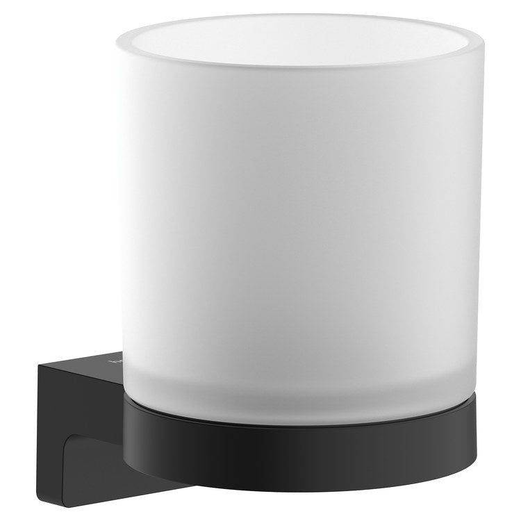 Tumbler AddStoris S Matte Black Wall Mount Metal/Matte Glass 3-1/3 Inch