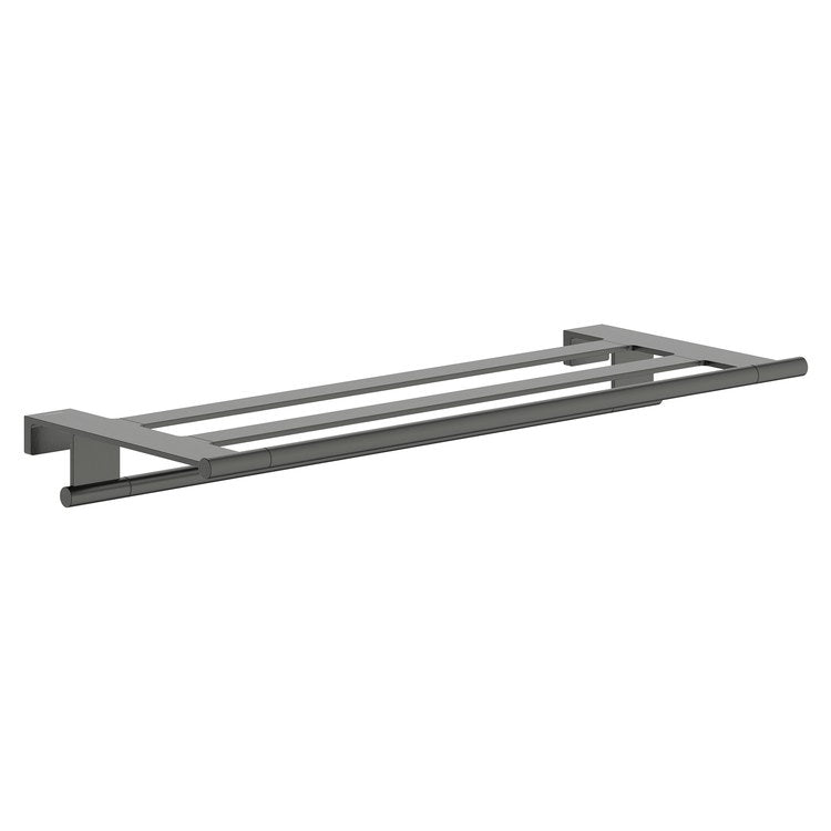 Towel Rack AddStoris S Brushed Black Chrome 26 Inch Metal 10-3/10 Inch Wall Mount - Image 1