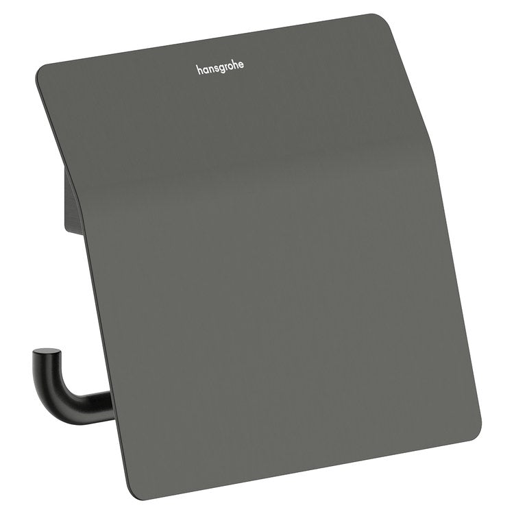 Toilet Paper Holder AddStoris S Brushed Black Chrome Metal 5-3/5 Inch 2 Inch Wall Mount - Image 1