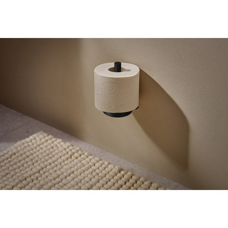 Toilet Paper Holder AddStoris S Matte Black Metal 3-1/5 Inch 4-1/5 Inch Wall Mount - Image 2