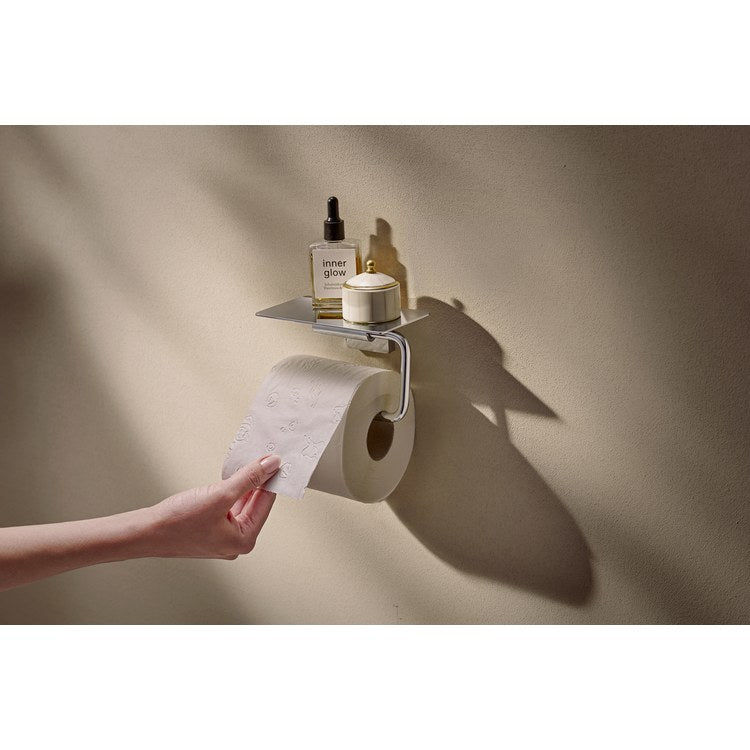 Toilet Paper Holder AddStoris S Chrome Metal 5-3/5 Inch 3-1/3 Inch Wall Mount - Image 3