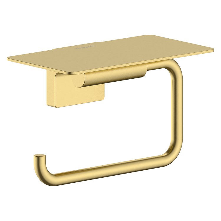 Toilet Paper Holder AddStoris S Brushed Gold Optic Metal 5-3/5 Inch 3-1/3 Inch Wall Mount - Image 1