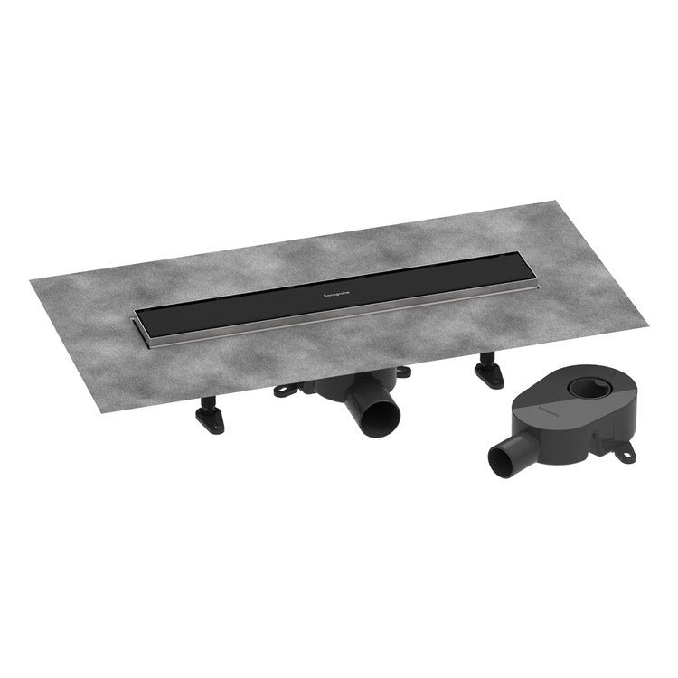Linear Drain RainDrain Go 19-3/4 Inch Matte Black Stainless Steel/ABS