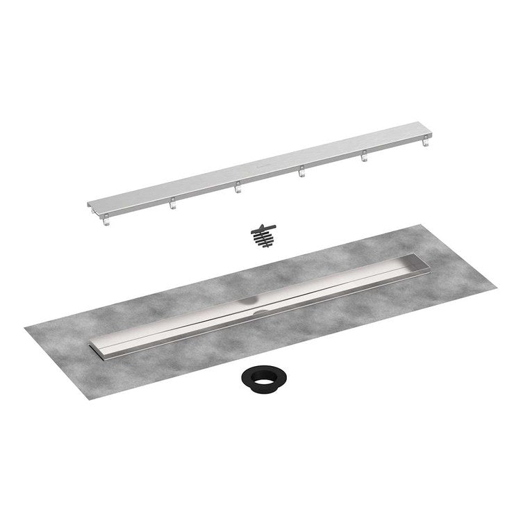 Linear Drain RainDrain Go 35-1/2 Inch Brushed Stainless Steel Stainless Steel