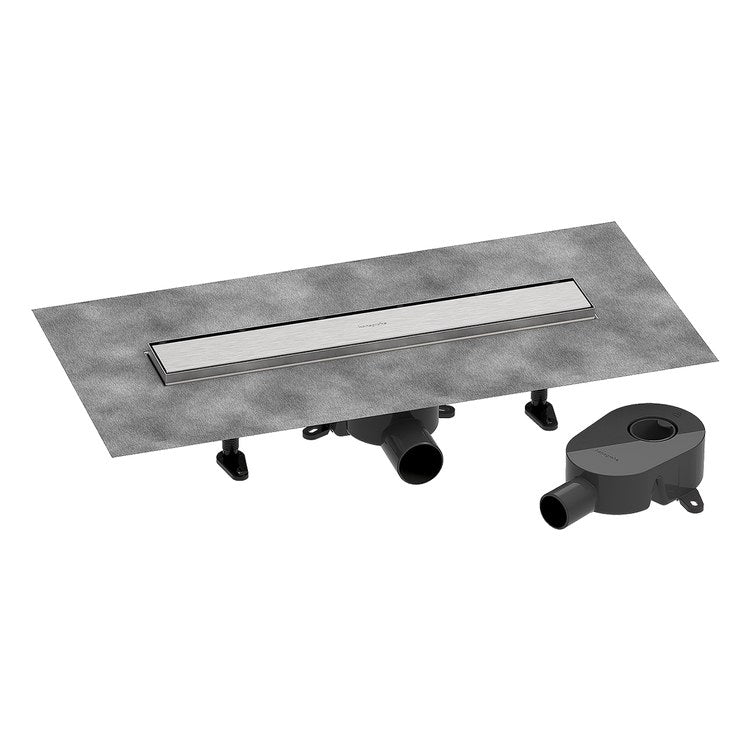 Linear Drain RainDrain Go 19-3/4 Inch Brushed Stainless Steel Stainless Steel/ABS