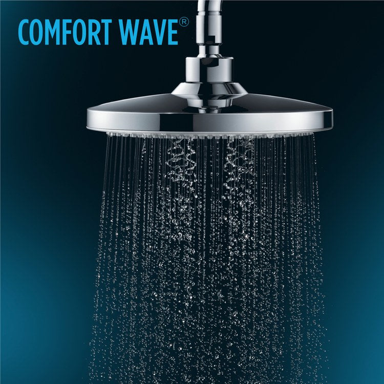 Showerhead 1 Functions Rain Polished Chrome 10 Inch 1.75 Gallons per Minute Comfort Wave Square Wall/Ceiling - Image 2