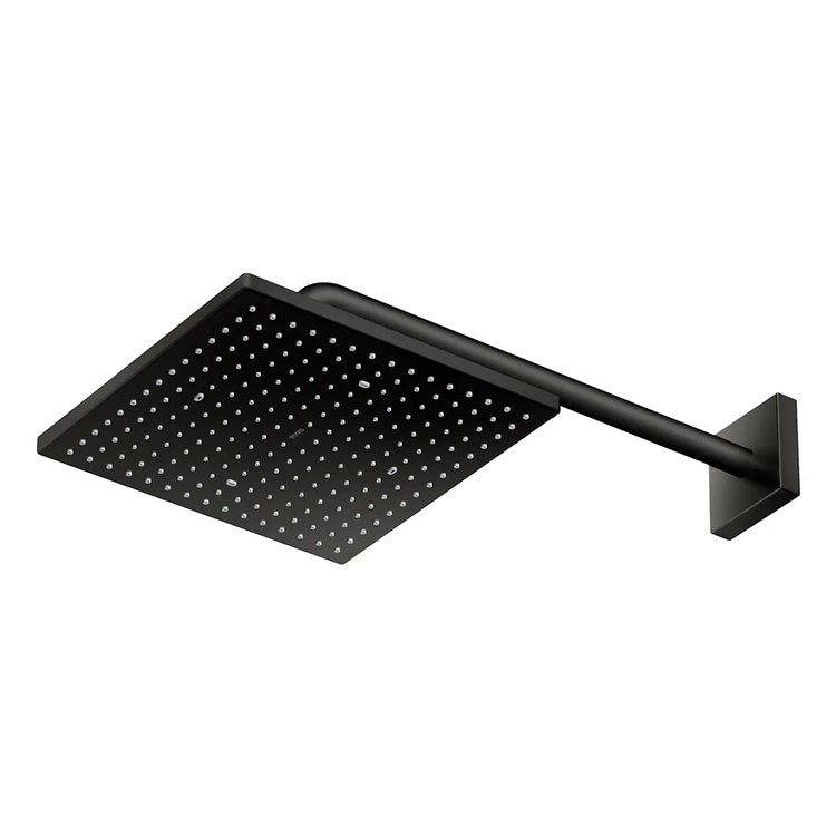 Showerhead 1 Functions Rain Matte Black 10 Inch 1.75 Gallons per Minute Comfort Wave Square Wall/Ceiling - Image 1