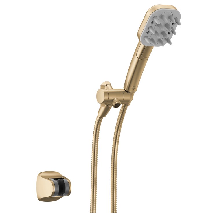 Handshower VersaCurl Universal Showering Components Champagne Bronze 3 Functions WaterSense 1.75 Gallons per Minute H2Okinetic 3-5/16 Inch - Image 1