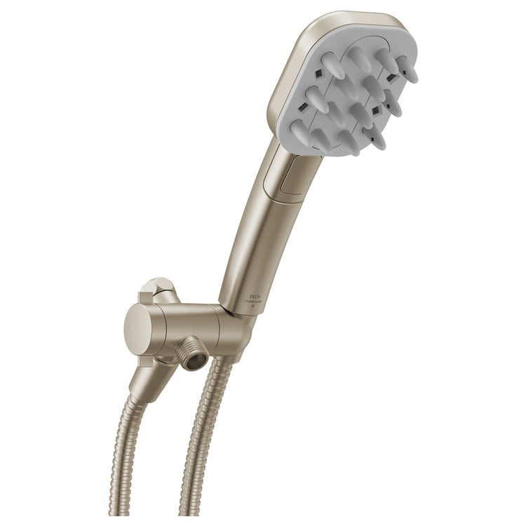 Handshower VersaCurl Universal Showering Components Spotshield Brushed Nickel 3 Functions WaterSense 1.75 Gallons per Minute H2Okinetic 3-5/16 Inch - Image 1