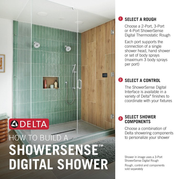 Thermostatic Valve ShowerSense Universal Showering Components TempAssure Black for Interface 5CN-550L - Image 3