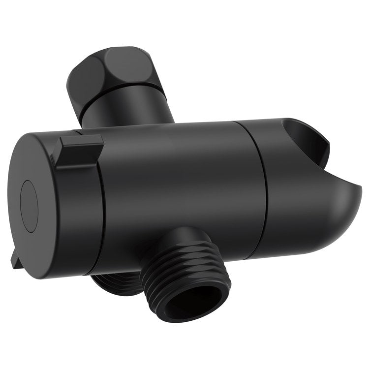 Shower Arm Diverter Universal Showering Components 3 Way with Mount Matte Black - Image 1