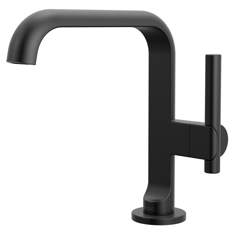 Lavatory Faucet Roccesco 1 Lever ADA WaterSense Matte Black 1.2 Gallons per Minute Deck Square Less Drain 1 Hole - Image 1