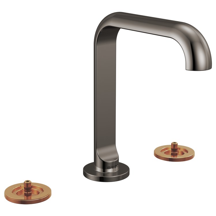 Lavatory Faucet Roccesco Widespread 4 to 16 Inch Spread Less Handle WaterSense Brilliance Black Onyx 1.2 Gallons per Minute Deck Square Less Drain 3 Hole - Image 1