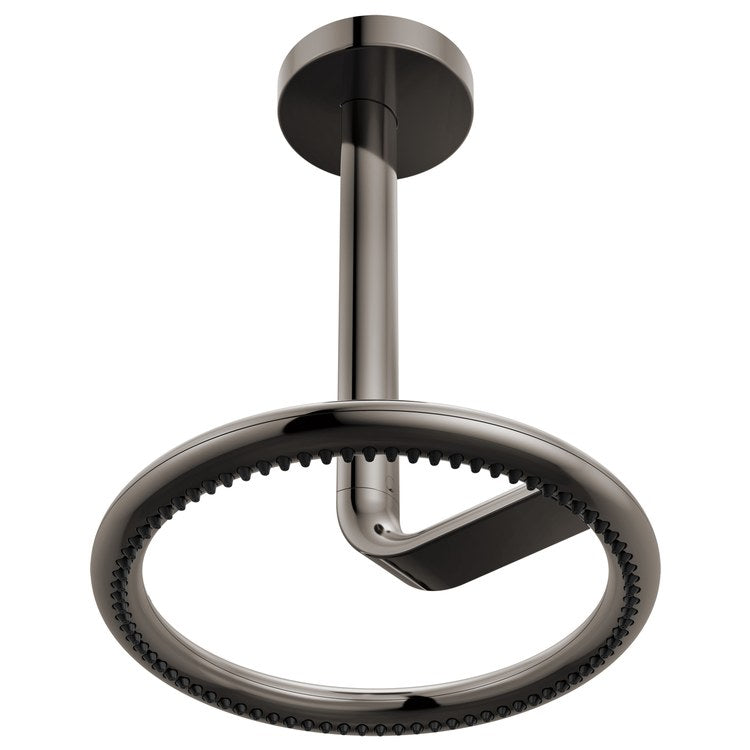 Shower Arm Roccesco with Flange Brilliance Black Onyx 12 Inch Ceiling - Image 2