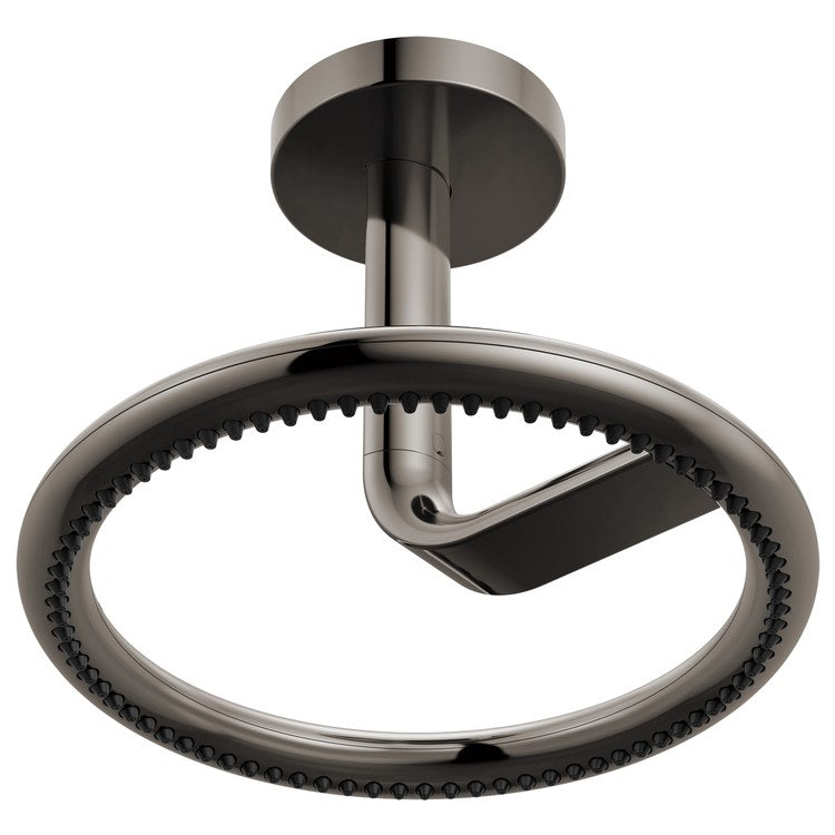 Shower Arm Roccesco with Flange Brilliance Black Onyx 6 Inch Ceiling - Image 2