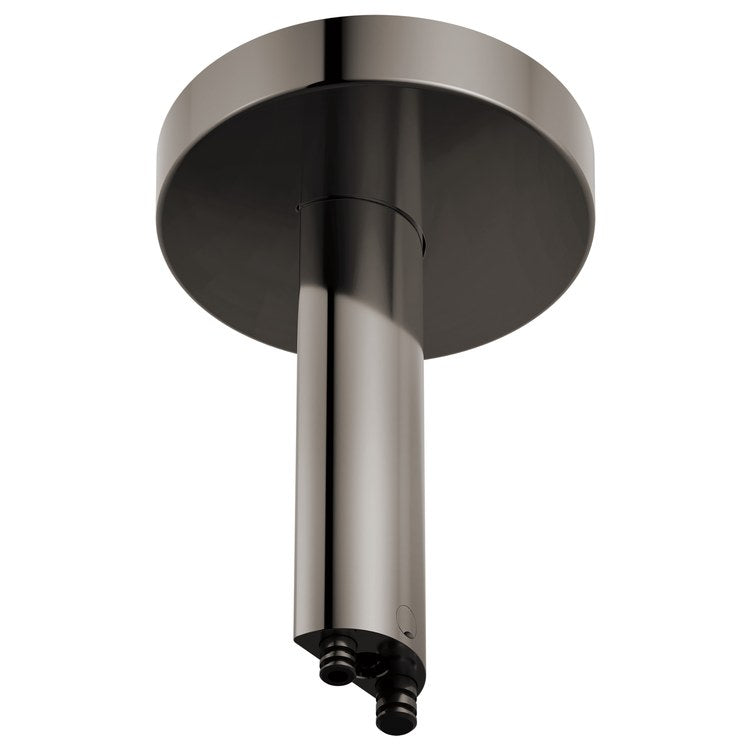 Shower Arm Roccesco with Flange Brilliance Black Onyx 6 Inch Ceiling