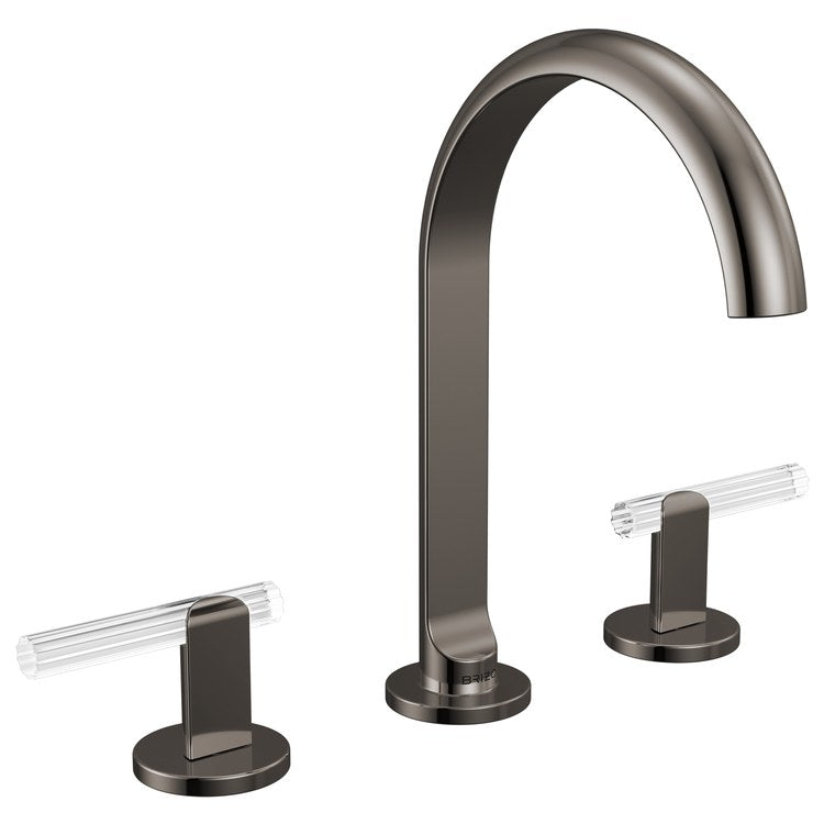 Handle Kit Roccesco Reed Glass 2 Lever Widespread Brilliance Black Onyx/Clear ADA - Image 2