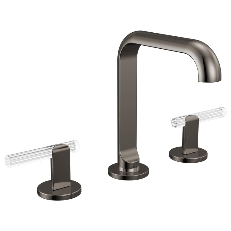 Handle Kit Roccesco Reed Glass 2 Lever Widespread Brilliance Black Onyx/Clear ADA - Image 3