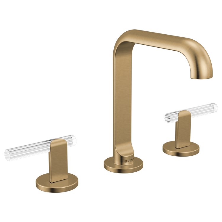 Handle Kit Roccesco Reed Glass 2 Lever Widespread Brilliance Luxe Gold/Clear ADA - Image 2