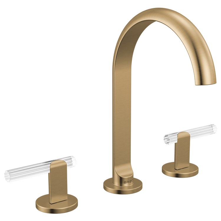 Handle Kit Roccesco Reed Glass 2 Lever Widespread Brilliance Luxe Gold/Clear ADA - Image 3