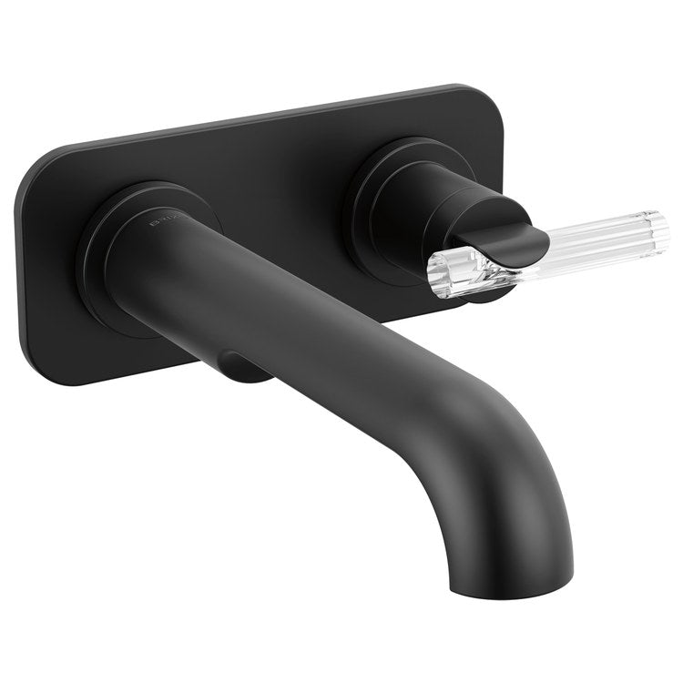 Handle Kit Roccesco Reed Glass 1 Lever Wall Mount Matte Black/Clear ADA - Image 2