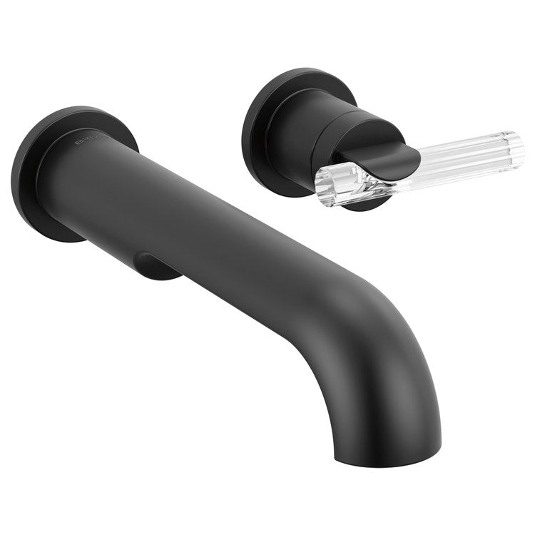 Handle Kit Roccesco Reed Glass 1 Lever Wall Mount Matte Black/Clear ADA - Image 3