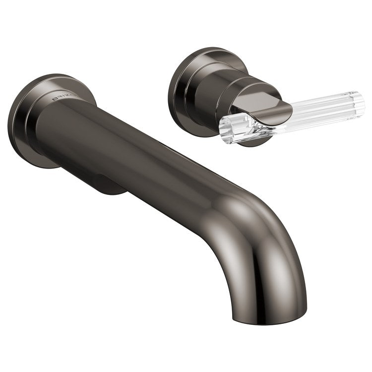 Handle Kit Roccesco Reed Glass 1 Lever Wall Mount Brilliance Black Onyx/Clear ADA - Image 2