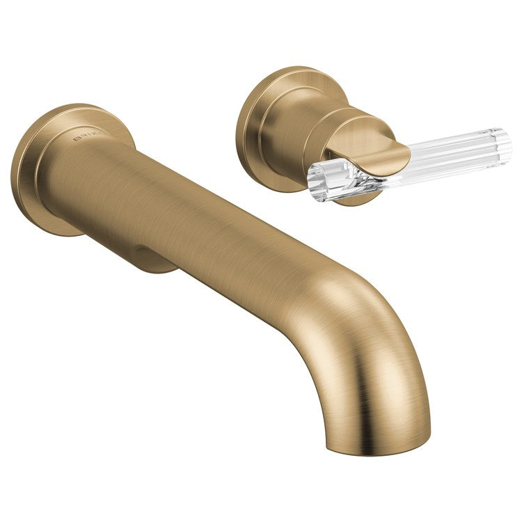 Handle Kit Roccesco Reed Glass 1 Lever Wall Mount Brilliance Luxe Gold/Clear ADA - Image 2