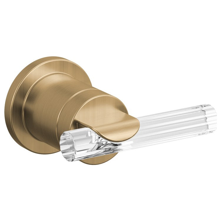 Handle Kit Roccesco Reed Glass 1 Lever Wall Mount Brilliance Luxe Gold/Clear ADA