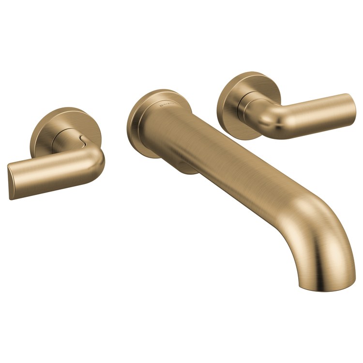 Handle Kit Roccesco 2 Bent Lever Brilliance Luxe Gold ADA for Wall Mount Tub Filler - Image 2