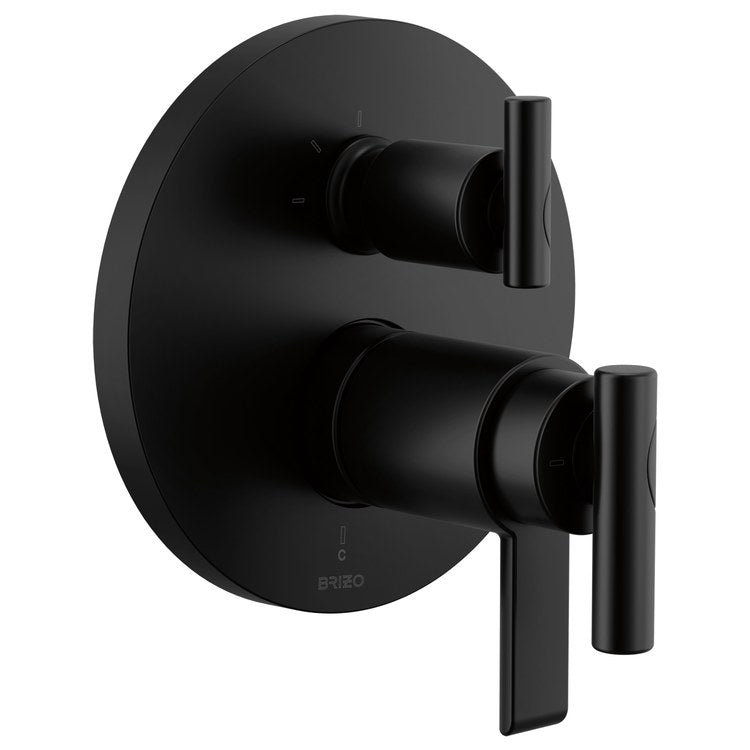 Handle Kit Roccesco TempAssure 3 Lever Integrated Diverter Matte Black - Image 2