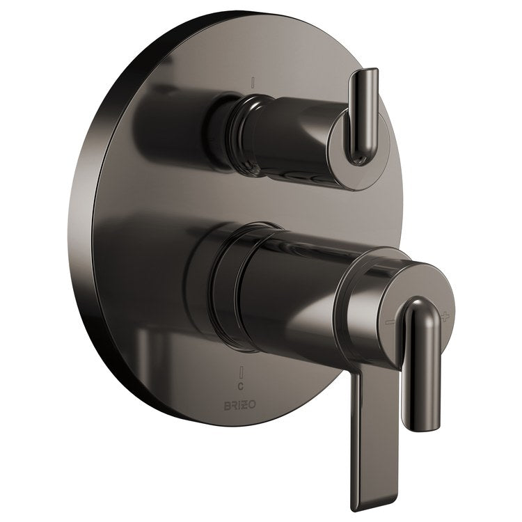Handle Kit Roccesco TempAssure 3 Bent Lever Integrated Diverter Brilliance Black Onyx - Image 2