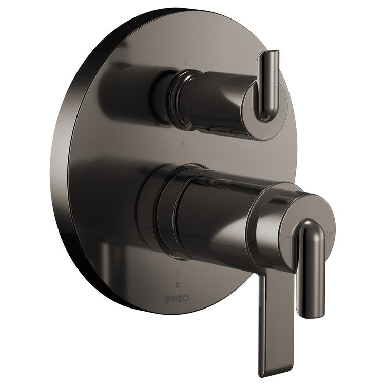 Handle Kit Roccesco TempAssure 3 Bent Lever Integrated Diverter Brilliance Black Onyx - Image 3