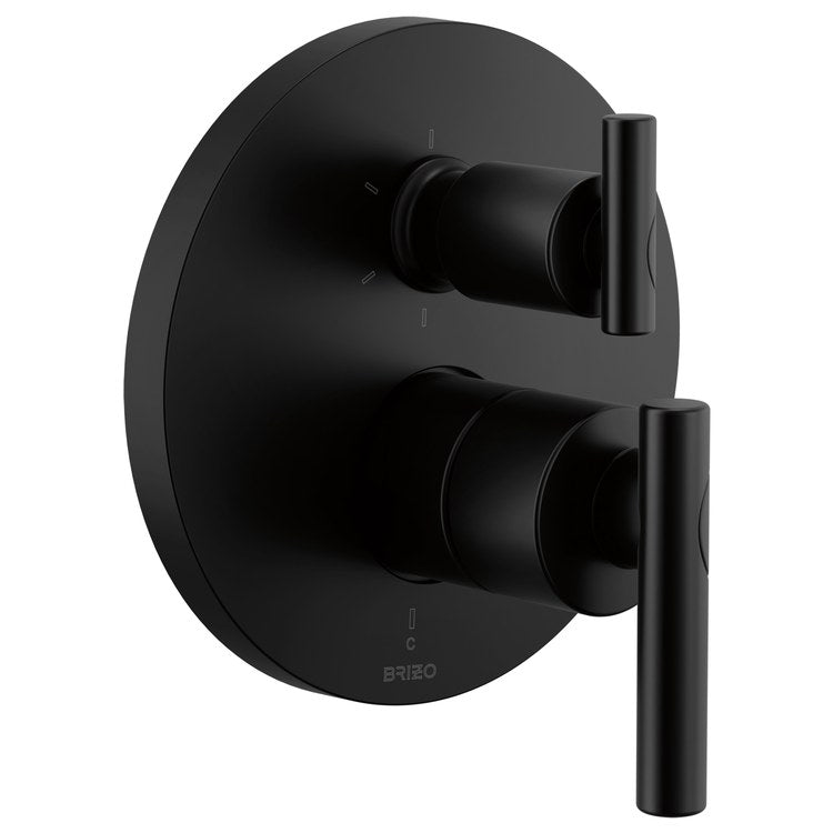 Handle Kit Roccesco 2 Lever Matte Black ADA for Pressure Balance Valve with Integrated Diverter Trim - Image 2