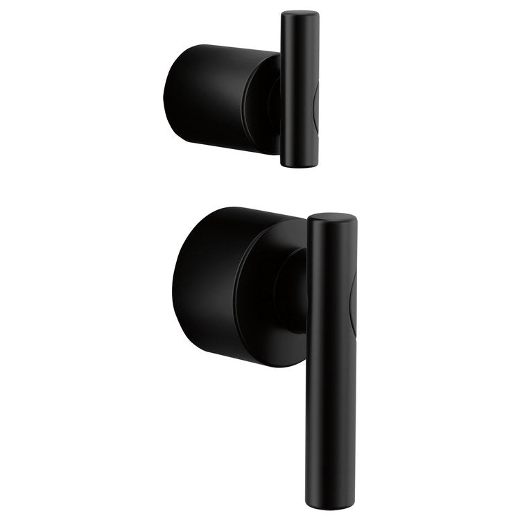 Handle Kit Roccesco 2 Lever Matte Black ADA for Pressure Balance Valve with Integrated Diverter Trim