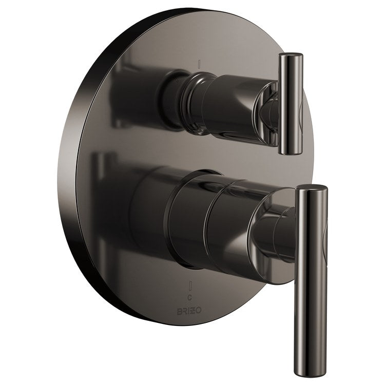 Handle Kit Roccesco 2 Lever Brilliance Black Onyx ADA for Pressure Balance Valve with Integrated Diverter Trim - Image 2