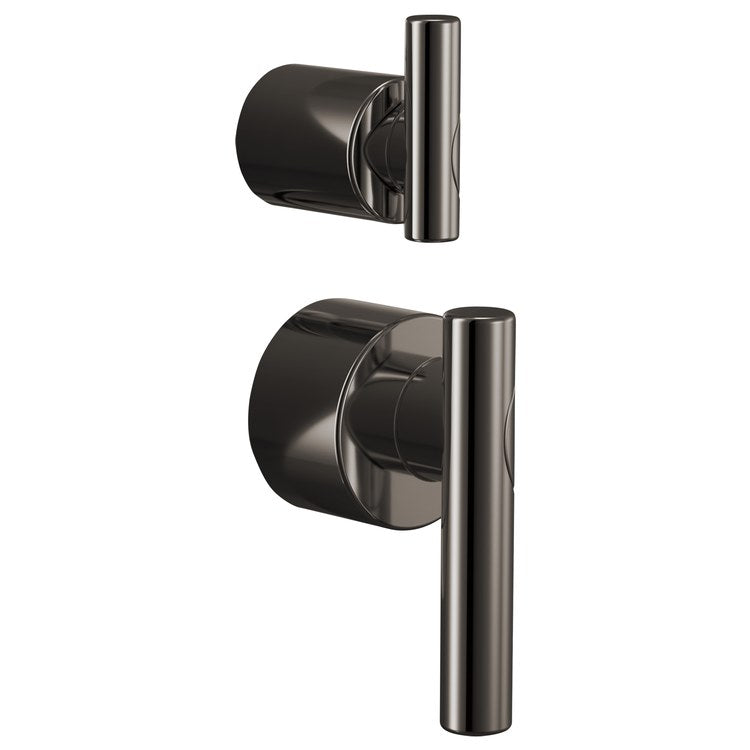 Handle Kit Roccesco 2 Lever Brilliance Black Onyx ADA for Pressure Balance Valve with Integrated Diverter Trim