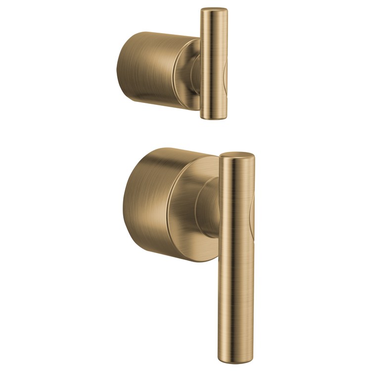 Handle Kit Roccesco 2 Lever Brilliance Luxe Gold ADA for Pressure Balance Valve with Integrated Diverter Trim