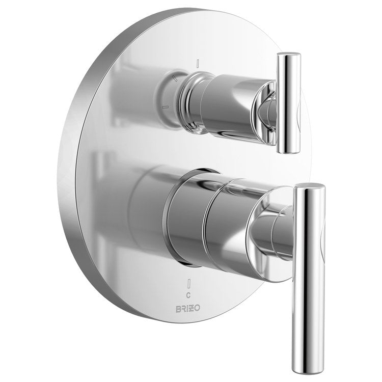Handle Kit Roccesco 2 Lever Polished Chrome ADA for Pressure Balance Valve with Integrated Diverter Trim - Image 2