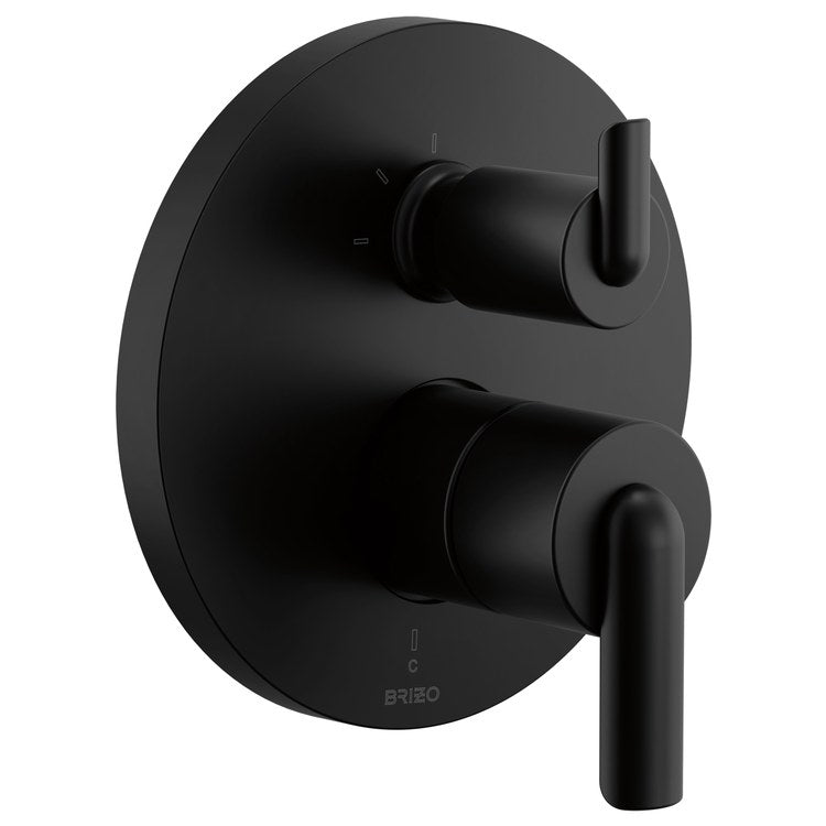 Handle Kit Roccesco 2 Bent Lever Matte Black ADA for Pressure Balance Valve with Integrated Diverter Trim - Image 2