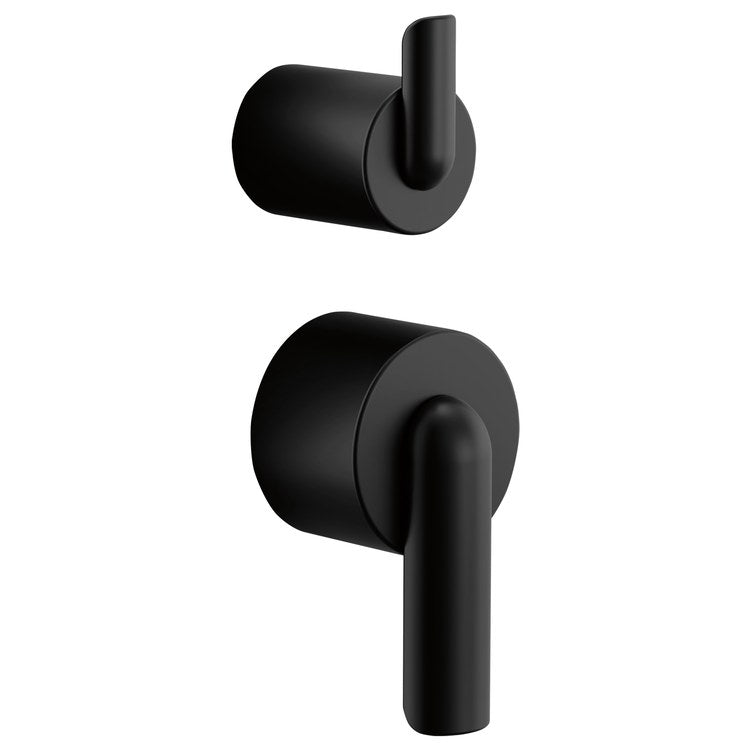 Handle Kit Roccesco 2 Bent Lever Matte Black ADA for Pressure Balance Valve with Integrated Diverter Trim