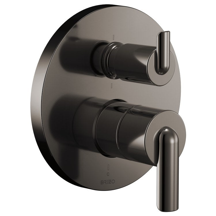 Handle Kit Roccesco 2 Bent Lever Brilliance Black Onyx ADA for Pressure Balance Valve with Integrated Diverter Trim - Image 3