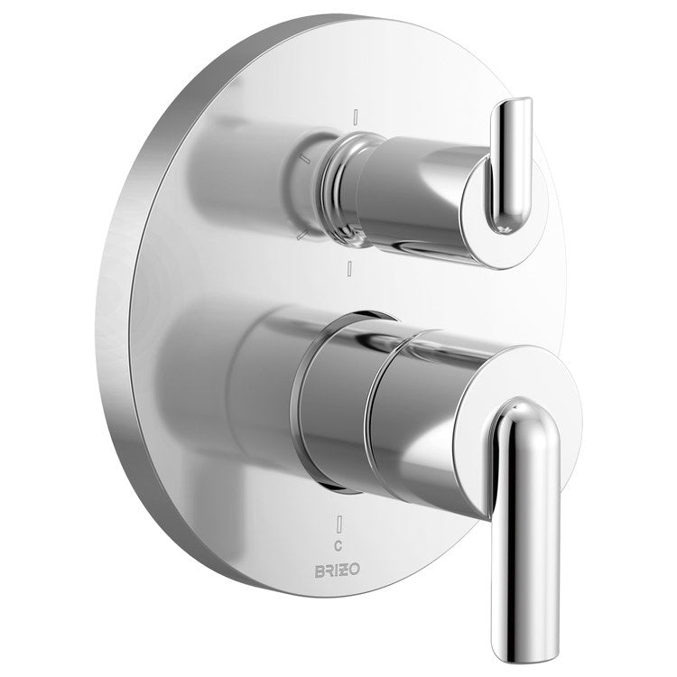 Handle Kit Roccesco 2 Bent Lever Polished Chrome ADA for Pressure Balance Valve with Integrated Diverter Trim - Image 3