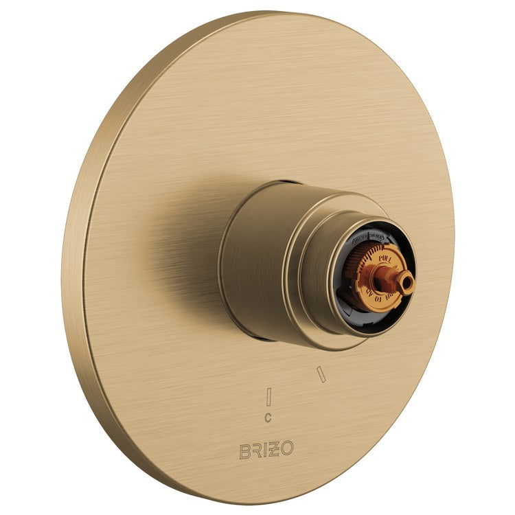 Pressure Balance Valve Trim Roccesco with 1 Function Cartridge Less Handle Brilliance Luxe Gold for MultiChoice Universal Rough Valve Body R60000 Series - Image 1