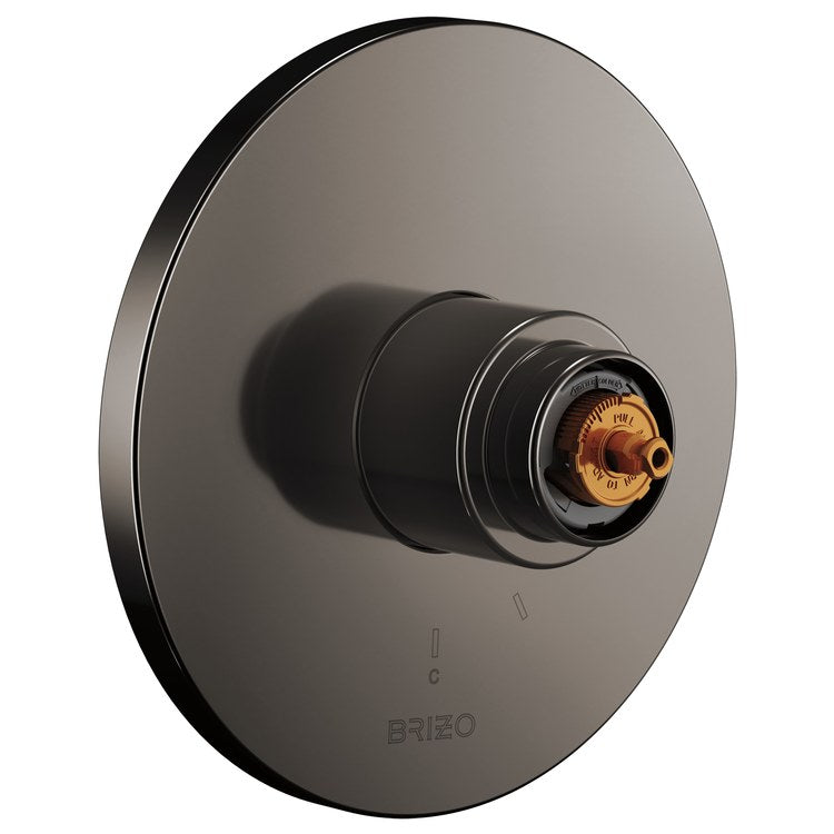 Pressure Balance Valve Trim Roccesco with 1 Function Cartridge Less Handle Brilliance Black Onyx for MultiChoice Universal Rough Valve Body R60000 Series - Image 1