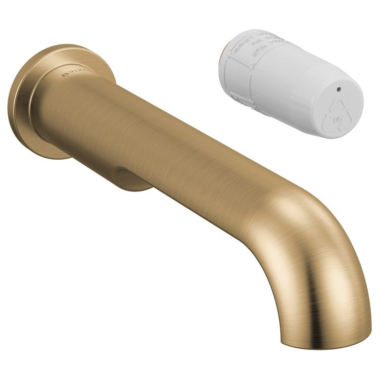 Lavatory Faucet Roccesco Less Handle WaterSense Brilliance Luxe Gold 1.2 Gallons per Minute Wall Less Drain 2 Hole