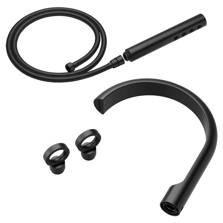 Tub Filler Trim Roccesco Kit 2 Knob Matte Black 8 Inch Spread Wall/Floor/Deck 11 Gallons per Minute - Image 1