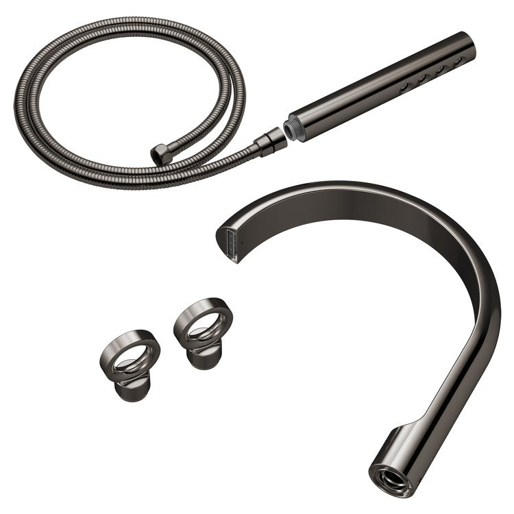 Tub Filler Trim Roccesco Kit 2 Knob Brilliance Black Onyx 8 Inch Spread Wall/Floor/Deck 11 Gallons per Minute - Image 1