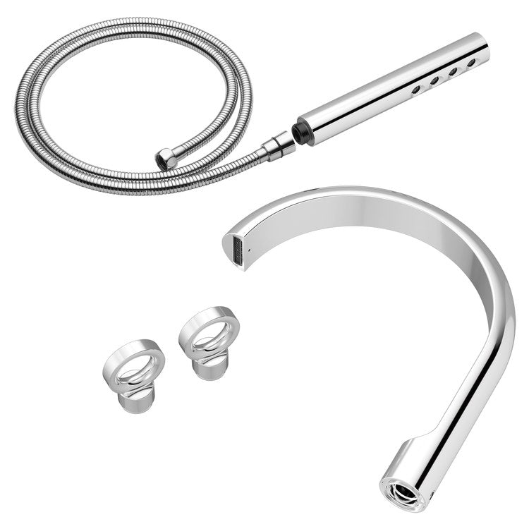 Tub Filler Trim Roccesco Kit 2 Knob Chrome 8 Inch Spread Wall/Floor/Deck 11 Gallons per Minute - Image 1