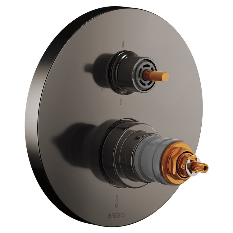 Thermostatic Valve Trim Roccesco TempAssure Less Handle Brilliance Black Onyx - Image 1